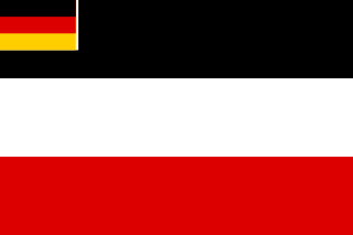 Schwarz-weiß-rote Flage mit Schwarz-rot-gold oben links
