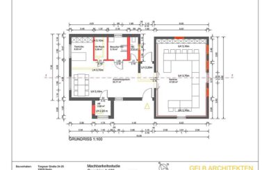 Architektenplan der Raumaufteilung